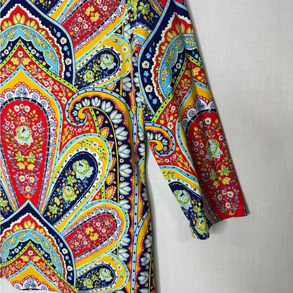 J McLaughlin Womens Catalina Cloth Paisley Popover Top M  Colorful Maximalist - Picture 2 of 9